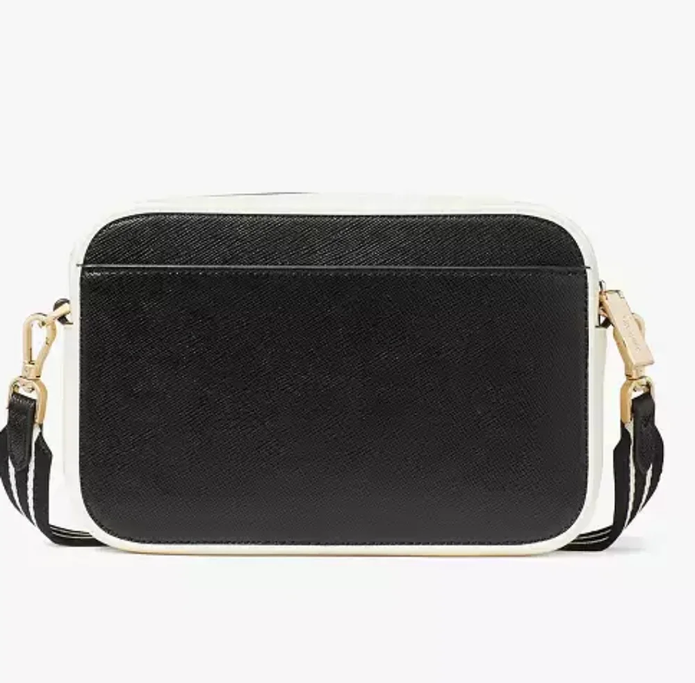 Kate Spade Black White Logo Camera Crossbody Bag Gold Hardware NWT